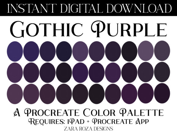 Gothic Purple Procreate Color Palette Graphics