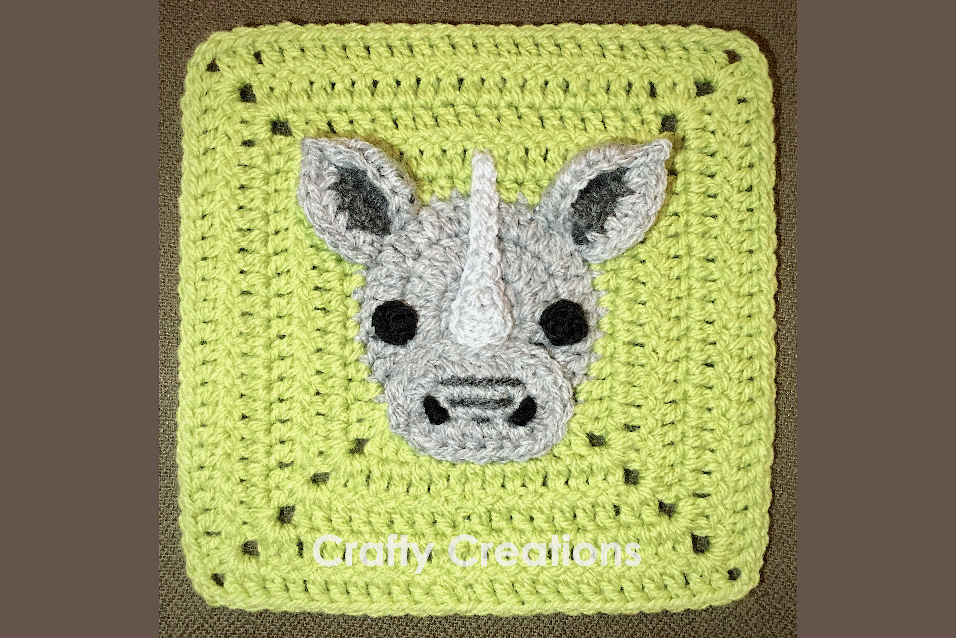 Rhinoceros Granny Square Crochet Pattern
