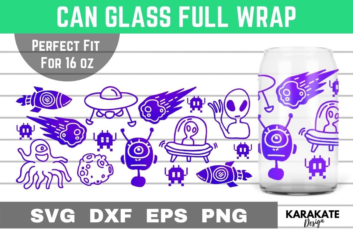 Alien, 16 Oz Can Glass Wrap SVG Graphic by KARAKATE · Creative Fabrica