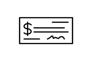 Cheque Outline Icon Graphic by Maan Icons · Creative Fabrica