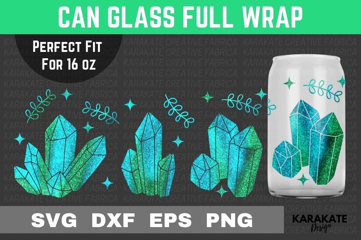 Crystals, 16 Oz Can Glass Wrap SVG Graphic by KARAKATE · Creative Fabrica