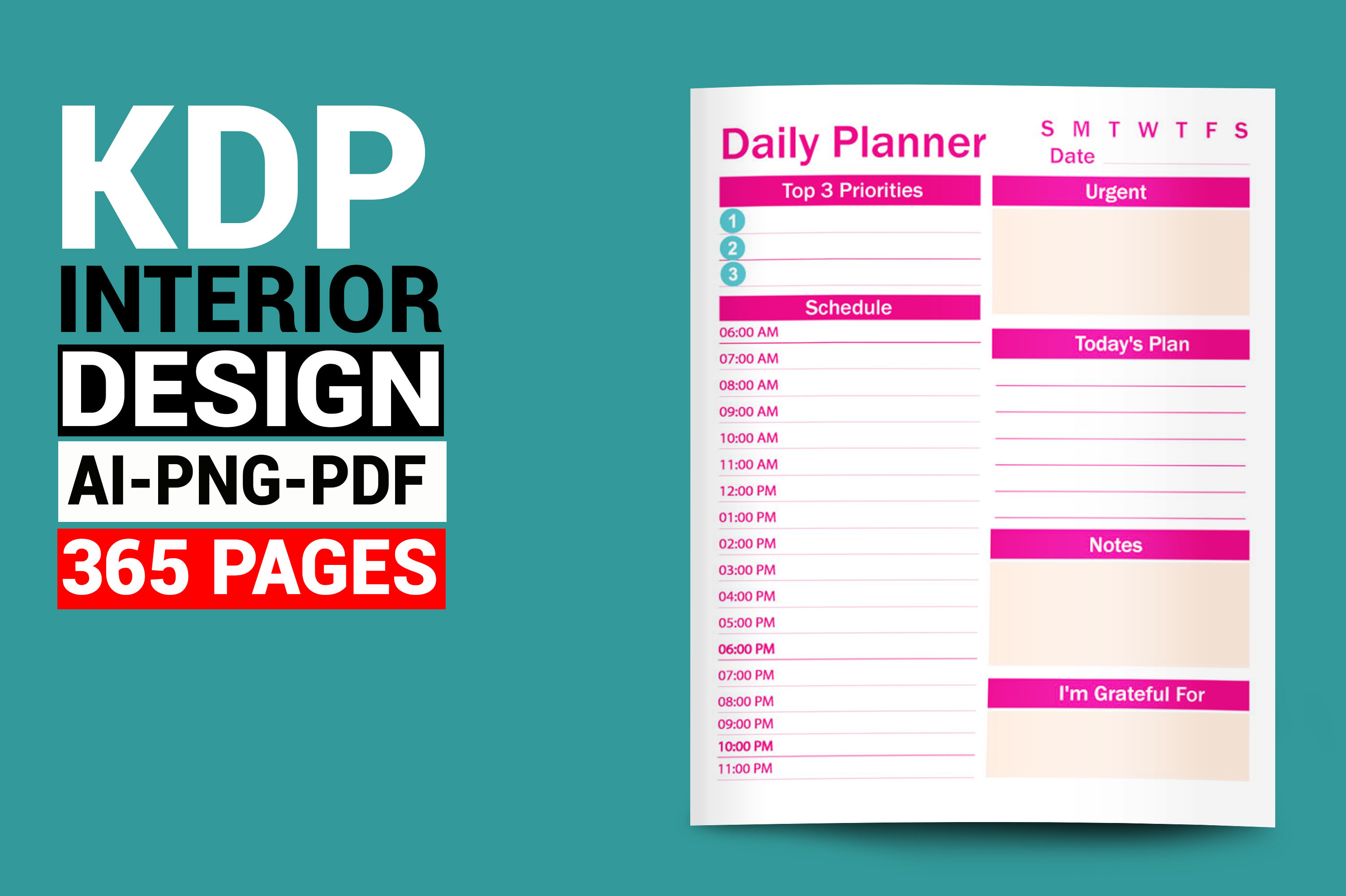 Editable Interior KDP Daily Planner Graphic by SeamZone · Creative Fabrica