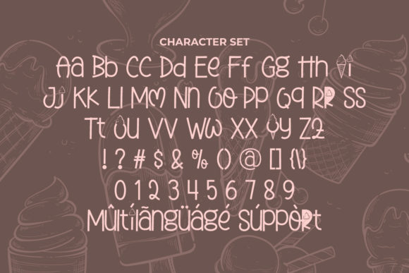 Hello Ice Cream Font PNG with transparent background - Preview 2