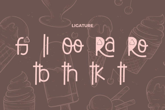 Hello Ice Cream Font PNG with transparent background - Preview 4