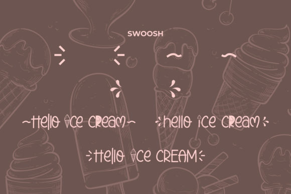 Hello Ice Cream Font PNG with transparent background - Preview 6