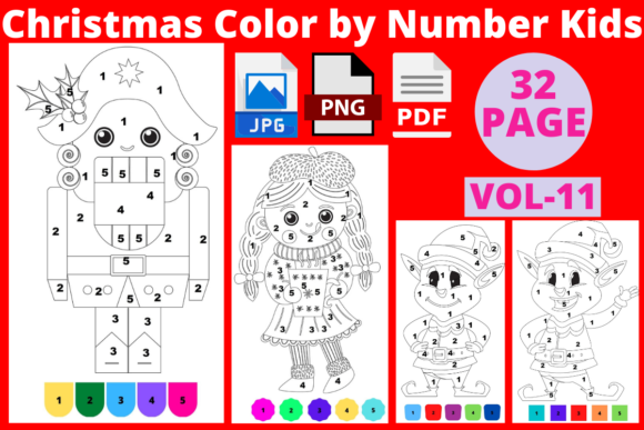 32 Color by Number Christmas Kids VOLUME-11