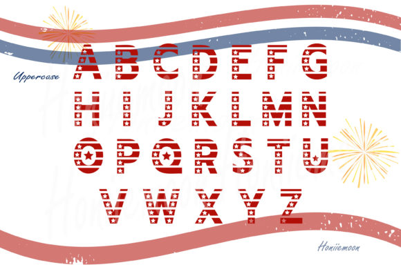Happy 4th July Font PNG with transparent background - Preview 1
