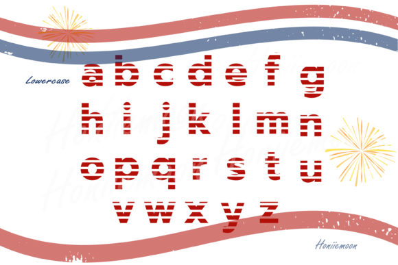 Happy 4th July Font PNG with transparent background - Preview 2