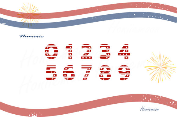 Happy 4th July Font PNG with transparent background - Preview 3
