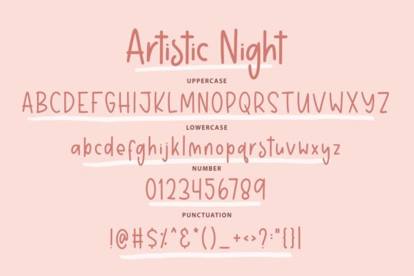 Artistic Night Font - Preview 2