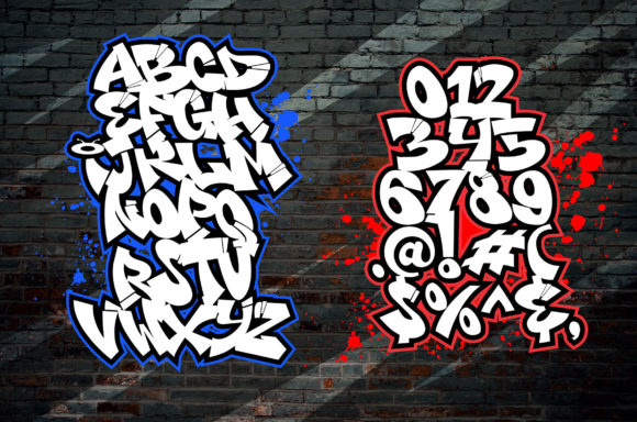 Blue Monsta Font PNG with transparent background - Preview 1