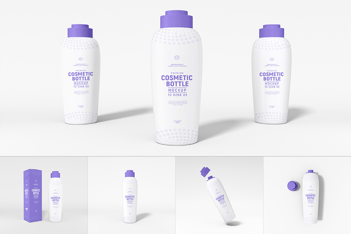 Exclusive Cosmetic Bottle Mockup Set Graphic by xvector · Creative Fabrica