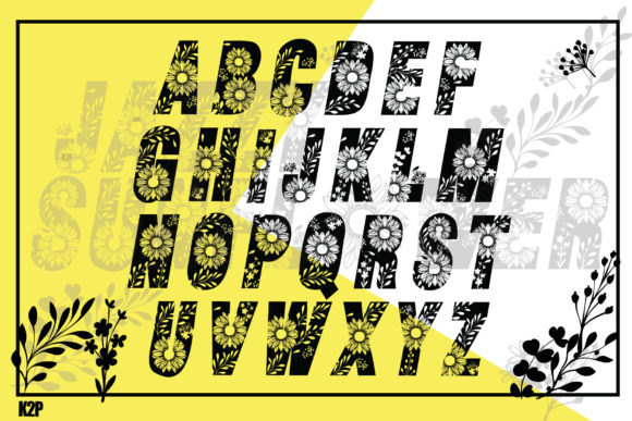 Jazzy Sunflower Font PNG with transparent background - Preview 1