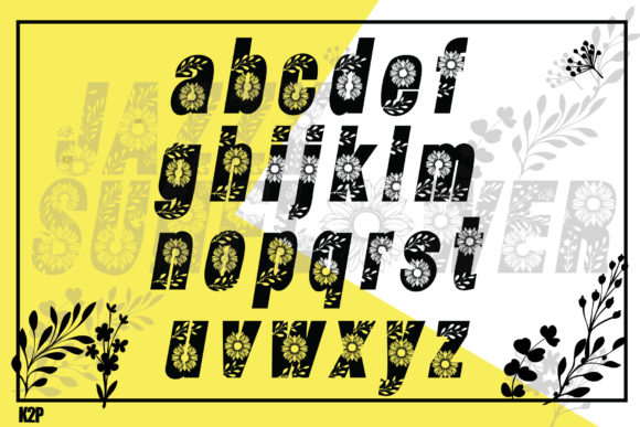 Jazzy Sunflower Font PNG with transparent background - Preview 2