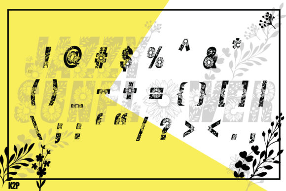 Jazzy Sunflower Font PNG with transparent background - Preview 4