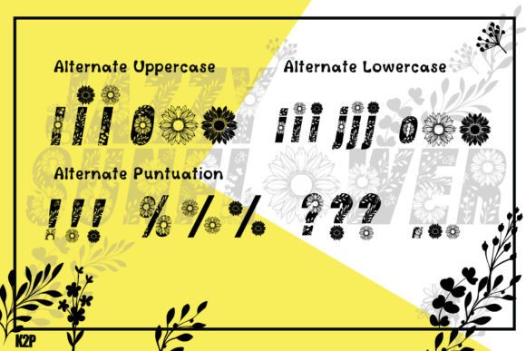 Jazzy Sunflower Font PNG with transparent background - Preview 5