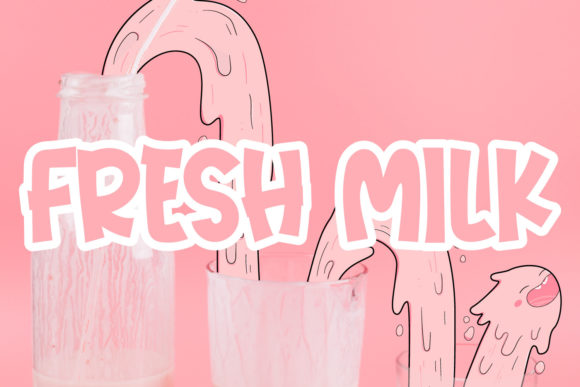 Milkshake Style Font PNG with transparent background - Preview 1