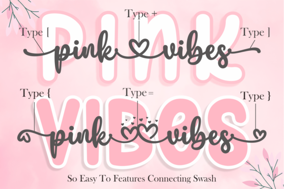 Pink Vibes Duo Font PNG with transparent background - Preview 1
