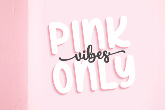 Pink Vibes Duo Font PNG with transparent background - Preview 2