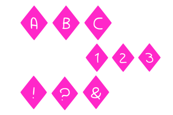 Play Shapes Diamonds Font PNG with transparent background - Preview 2