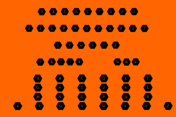 Play Shapes Hexagons Font PNG with transparent background - Preview 1