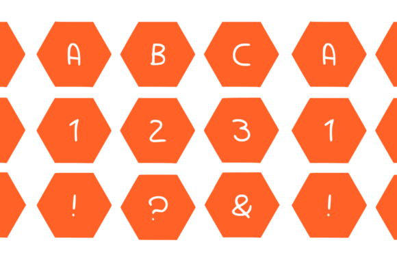 Play Shapes Hexagons Font PNG with transparent background - Preview 2