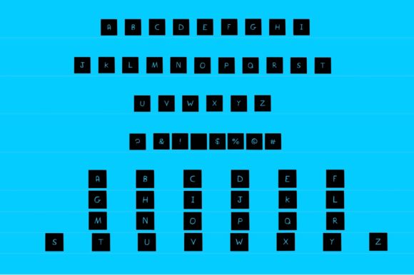 Play Shapes Squares Font PNG with transparent background - Preview 1