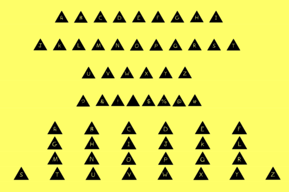 Play Shapes Triangles Font PNG with transparent background - Preview 1