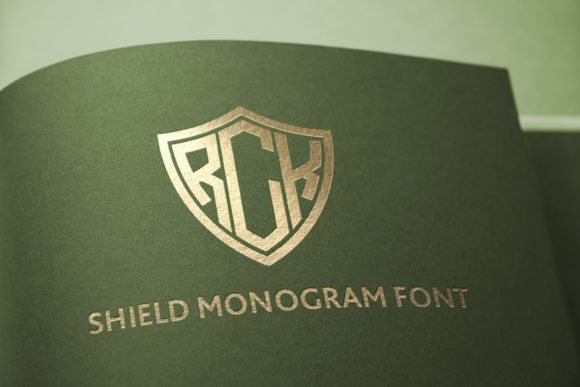 Shield Monogram Font PNG with transparent background - Preview 1