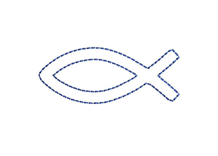 Jesus Fish Bean Stitch