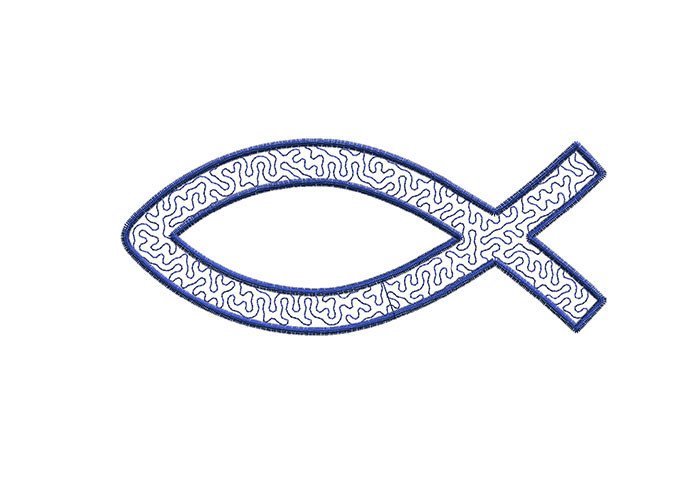 Jesus Fish Stippling Stitch