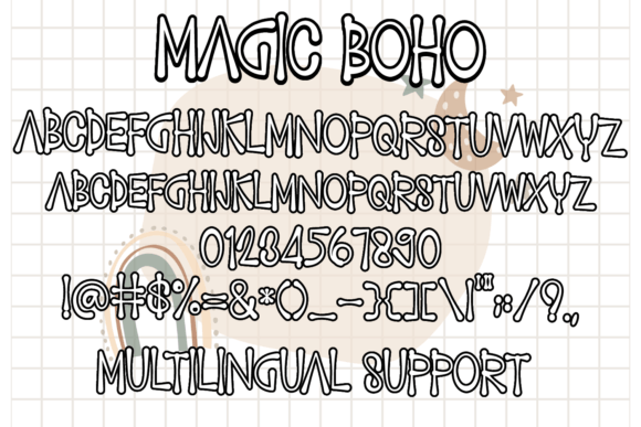 Magic Boho Font PNG with transparent background - Preview 4
