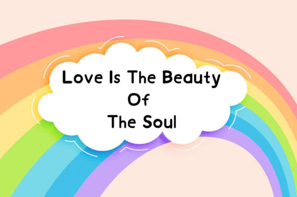 Rainbow Clouds Font PNG with transparent background - Preview 3