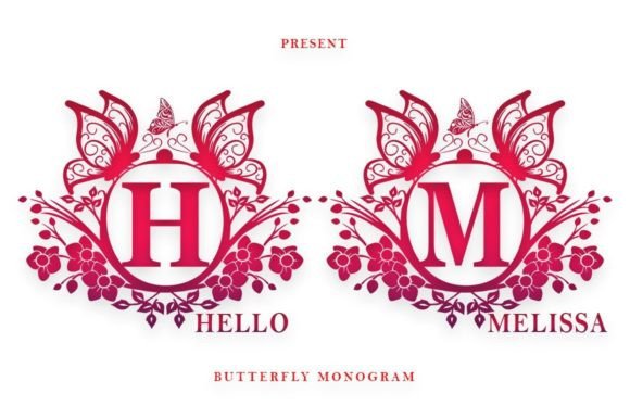 Butterfly Monogram Font - Preview 1