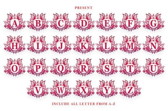 Butterfly Monogram Font - Preview 2