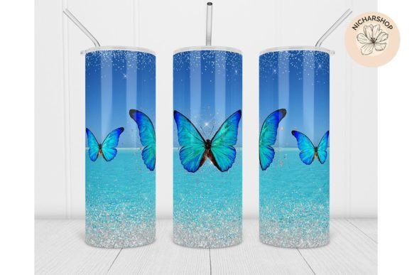 Butterfly Tumbler Summer Glitter Graphic Graphic Templates By nicharshop168