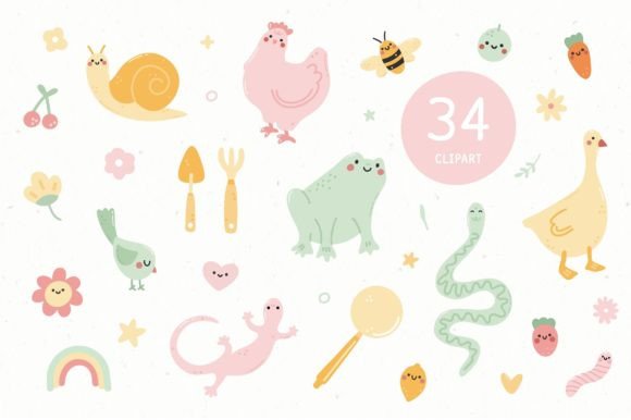 Garden Friends Font PNG with transparent background - Preview 3