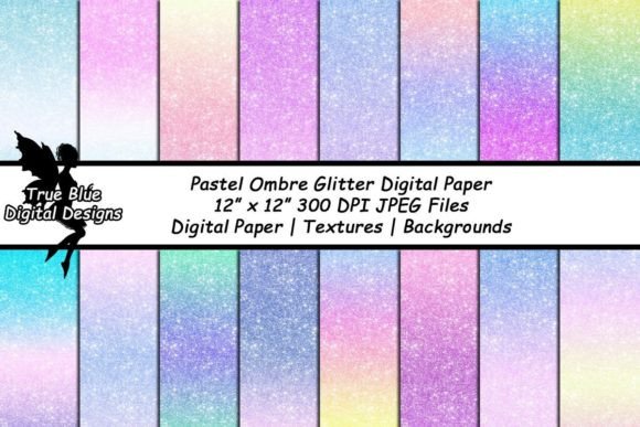 Pastel Ombre Glitter Digital Paper