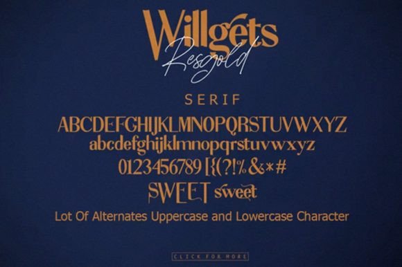 Resgold Willgets Font PNG with transparent background - Preview 5