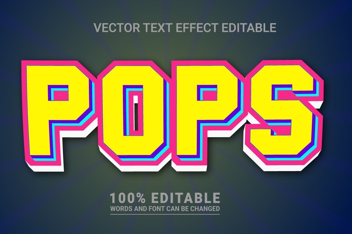 Retro Editable Text Effect Graphic by TrueVector · Creative Fabrica