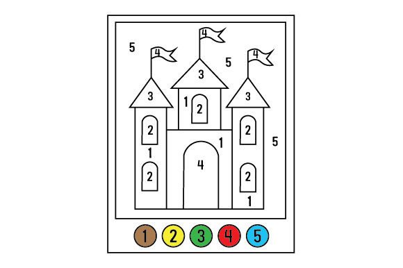 Princess Castle Color by Number