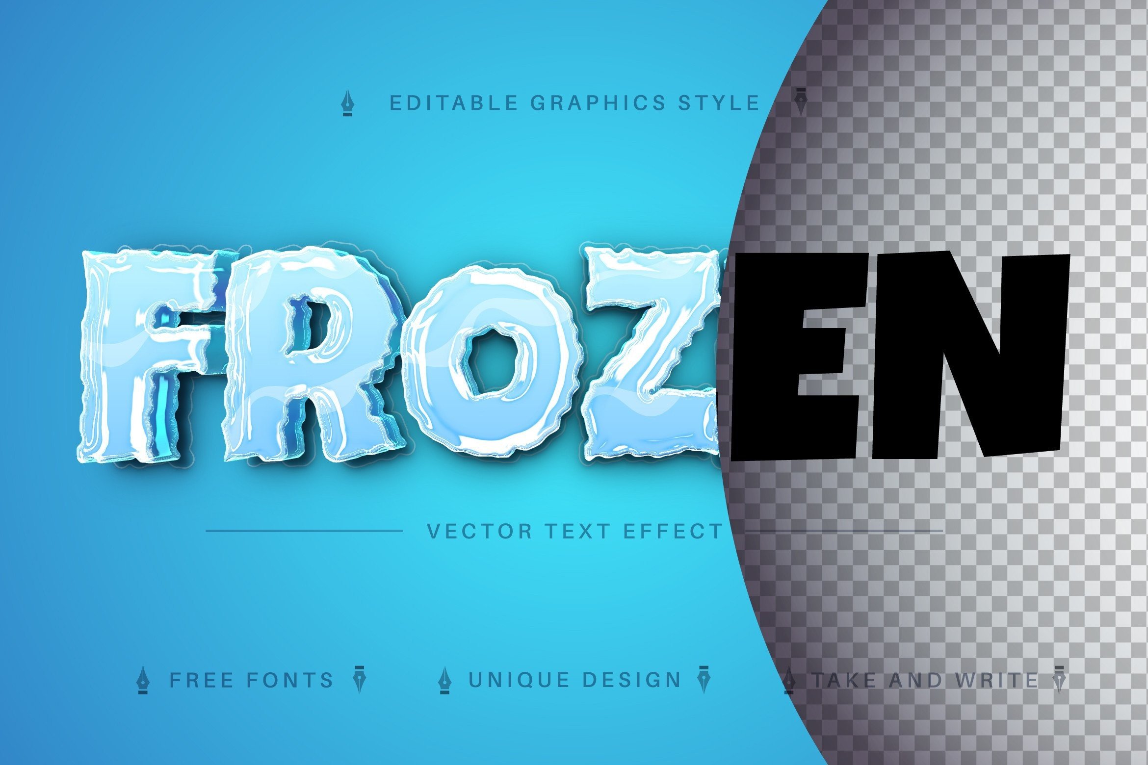 Frozen Winter - Editable Text Effect Graphic by rwgusev · Creative Fabrica