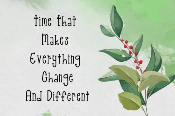 Green Flowers Font PNG with transparent background - Preview 2