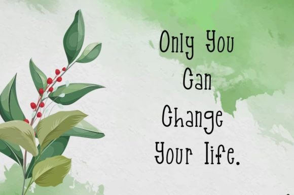 Green Flowers Font PNG with transparent background - Preview 3