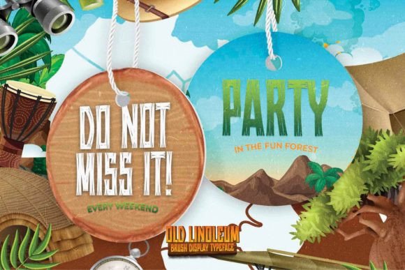 Old Linoleum Font PNG with transparent background - Preview 5