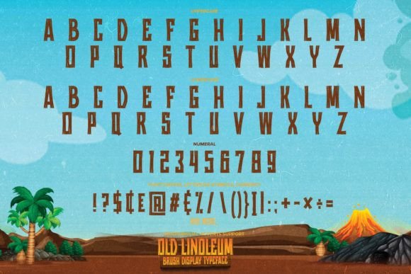 Old Linoleum Font PNG with transparent background - Preview 6