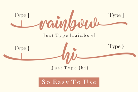 Rainbow After Rain Font PNG with transparent background - Preview 1