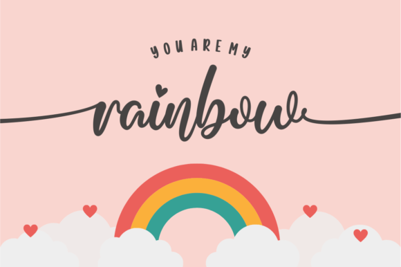 Rainbow After Rain Font PNG with transparent background - Preview 4