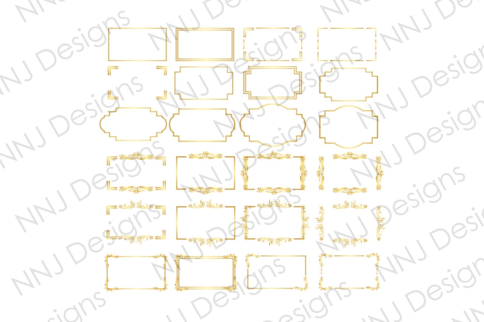Rectangle Gold Frame Border Clipart
