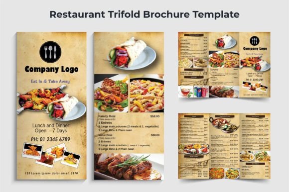 Restaurant Trifold Brochure Template
